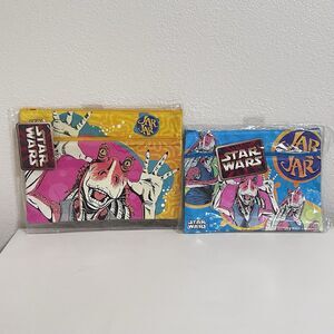 Star Wars Episode 1 Jar Jar Binks Lot of 2 Zip Pouch Binder Pencil Bags NWT